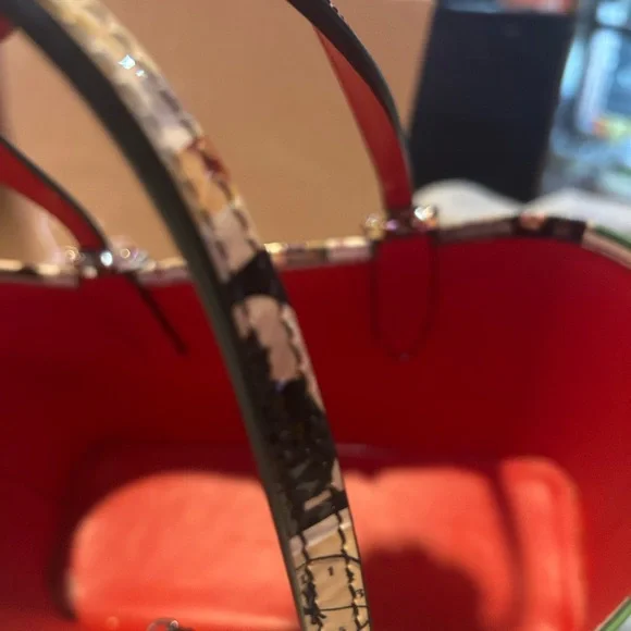 Christian Louboutin Cabata Small Patent Multicolor Collage Tote Bag with Pouch - Picture 4 of 7